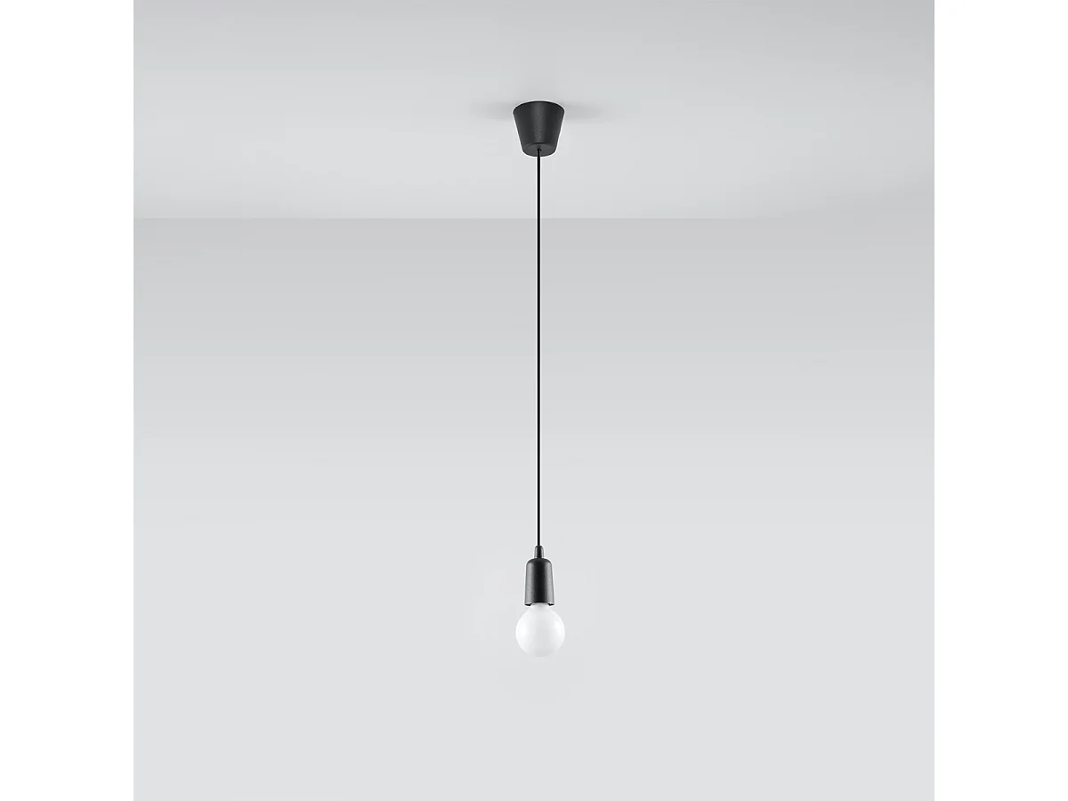 Lampy wiszące nowoczesny Astis, PVC - 1 źródło światła 4000K - L.9 x H.90 cm - czarny 4751423 - obrazek 1