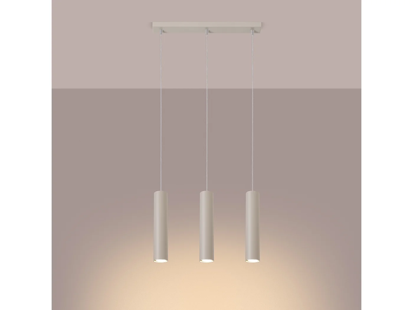 Lampa wisząca loft Toris, stal - 3 źródło światła 3000K - L.45 x H.98 cm - beżowy 4751432 - obrazek 1