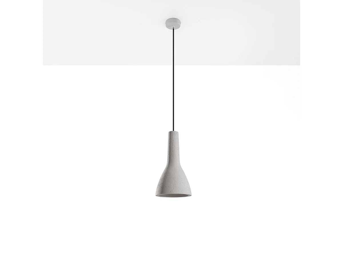 Lampy wiszące industrialny Opilme, beton - 1 źródło światła 4000K - L.17 x H.132 cm - szary 4751437 - obrazek 1