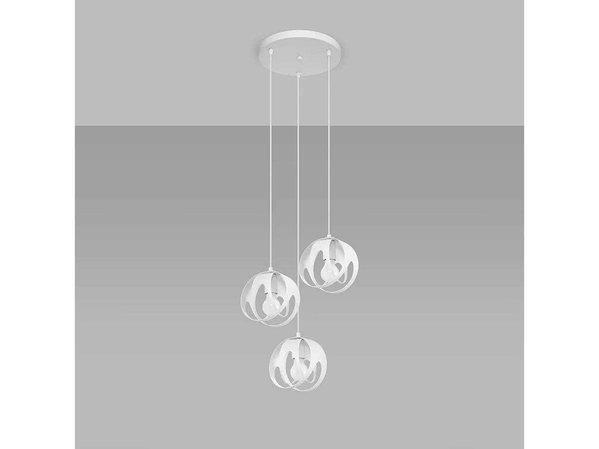 Lampy wiszące nowoczesny Brive, stal - 3 źródło światła 4000K - L.30 x H.117 cm - biały 4751439 - obrazek 1