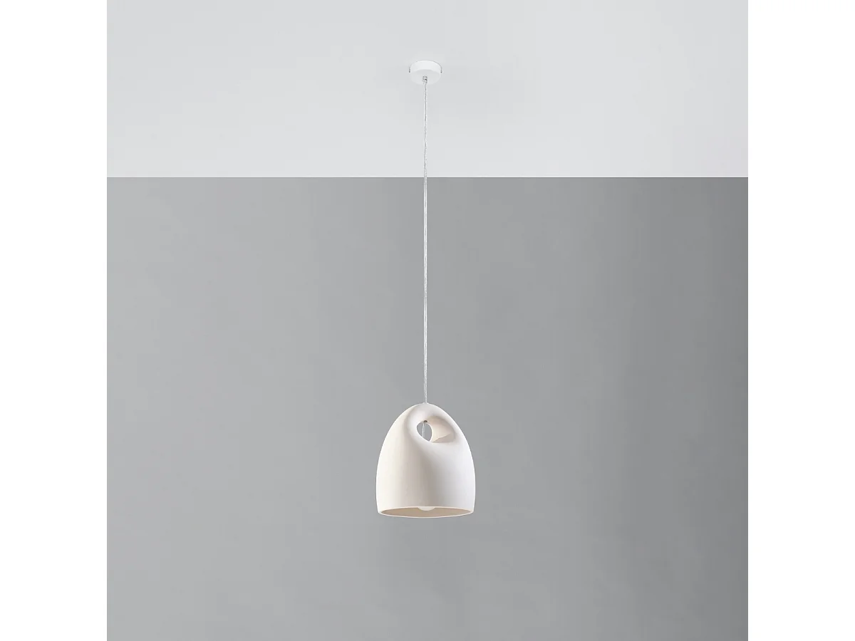 Lampy wiszące nowoczesny Zenna, ceramika - 1 źródło światła 4000K - L.25 x H.126 cm - biały 4751435 - obrazek 1