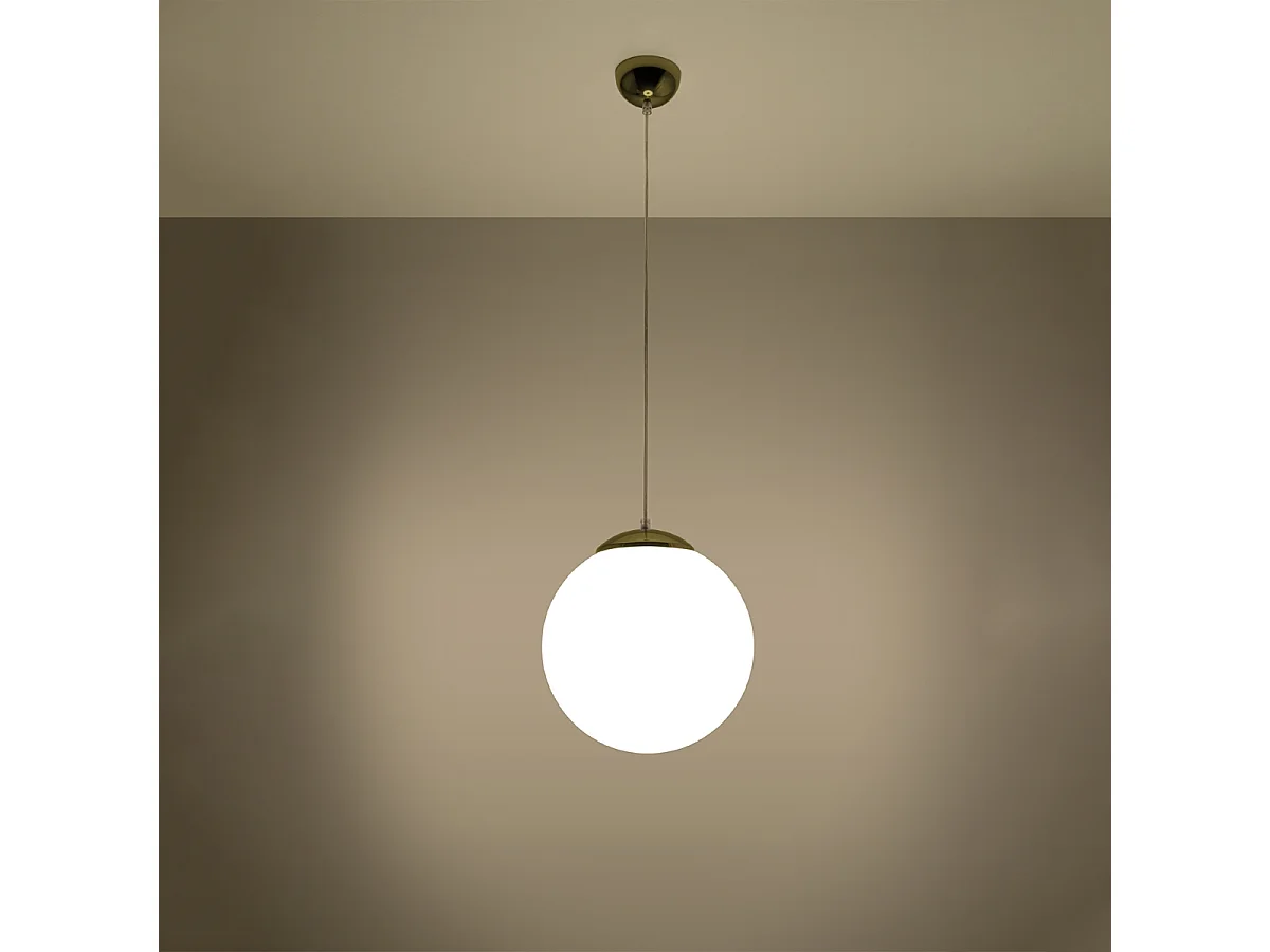 Lampy wiszące minimalistyczny Stera, stal/szkło - 1 źródło światła 3000K - L.30 x H.120 cm - biały/złoty 4751440 - obrazek 1