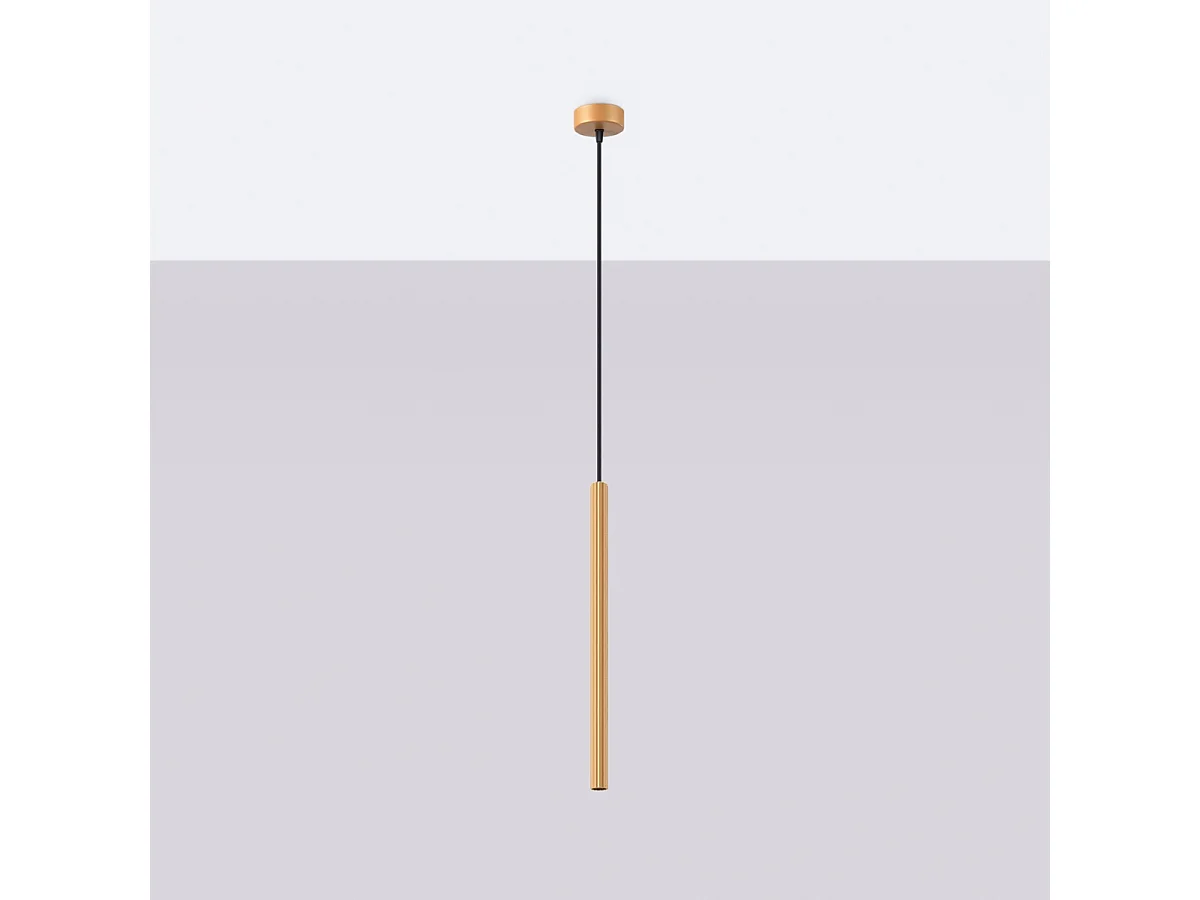Lampy wiszące nowoczesny Elara, stal - 1 źródło światła 4000K - L.8 x H.120 cm - złoty 4751442 - obrazek 1