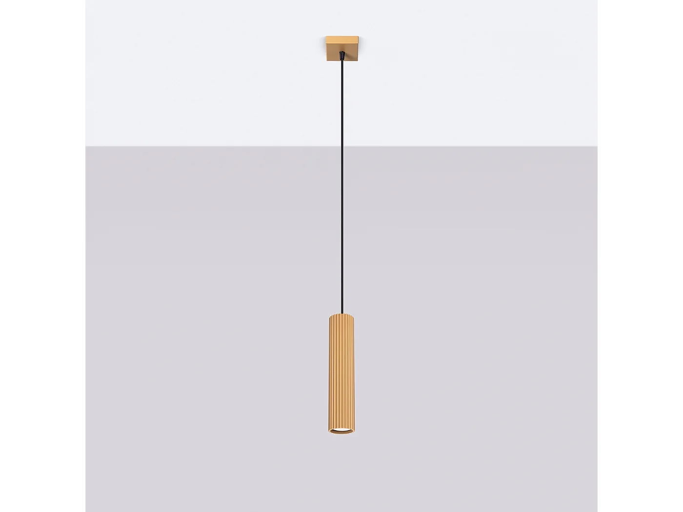 Lampa wisząca minimalistyczny Gloow, aluminium - 1 źródło światła 4000K - L.8 x H.118 cm - złoty 4751443 - obrazek 1