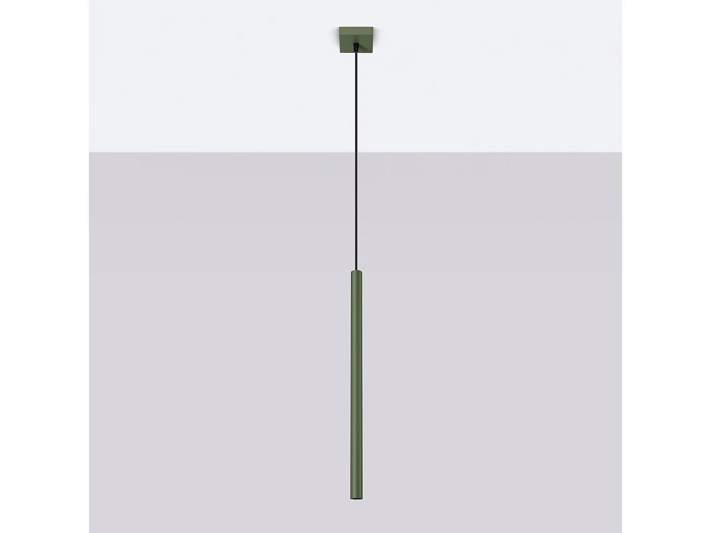Lampa wisząca nowoczesny Brill, stal - 1 źródło światła 4000K - L.8 x H.114 cm - zielony oliwkowy 4751454 - obrazek 1