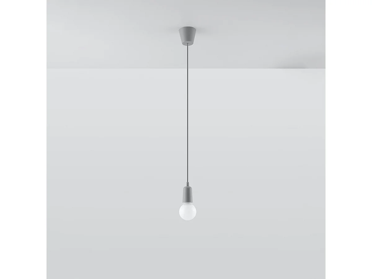 Lampy wiszące nowoczesny Astis, PVC - 1 źródło światła 4000K - L.9 x H.90 cm - szary 4751470 - obrazek 1