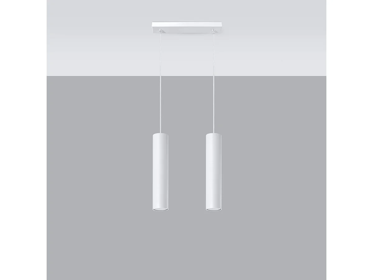 Lampy wiszące nowoczesny Toris, stal - 2 źródło światła 4000K - L.30 x H.90 cm - biały 4751474 - obrazek 1