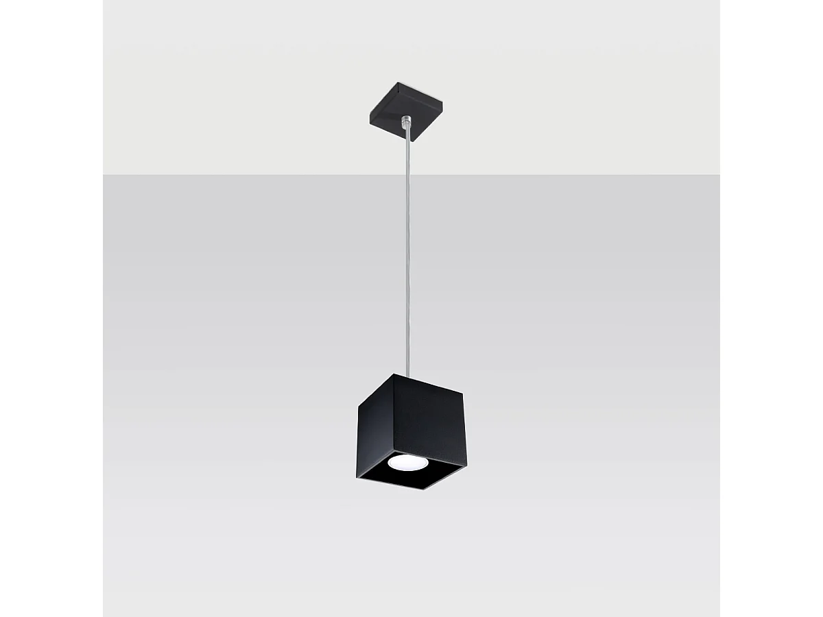 Lampy wiszące nowoczesny Quadx, aluminium - 1 źródło światła 4000K - L.10 x H.110 cm - czarny 4751473 - obrazek 1