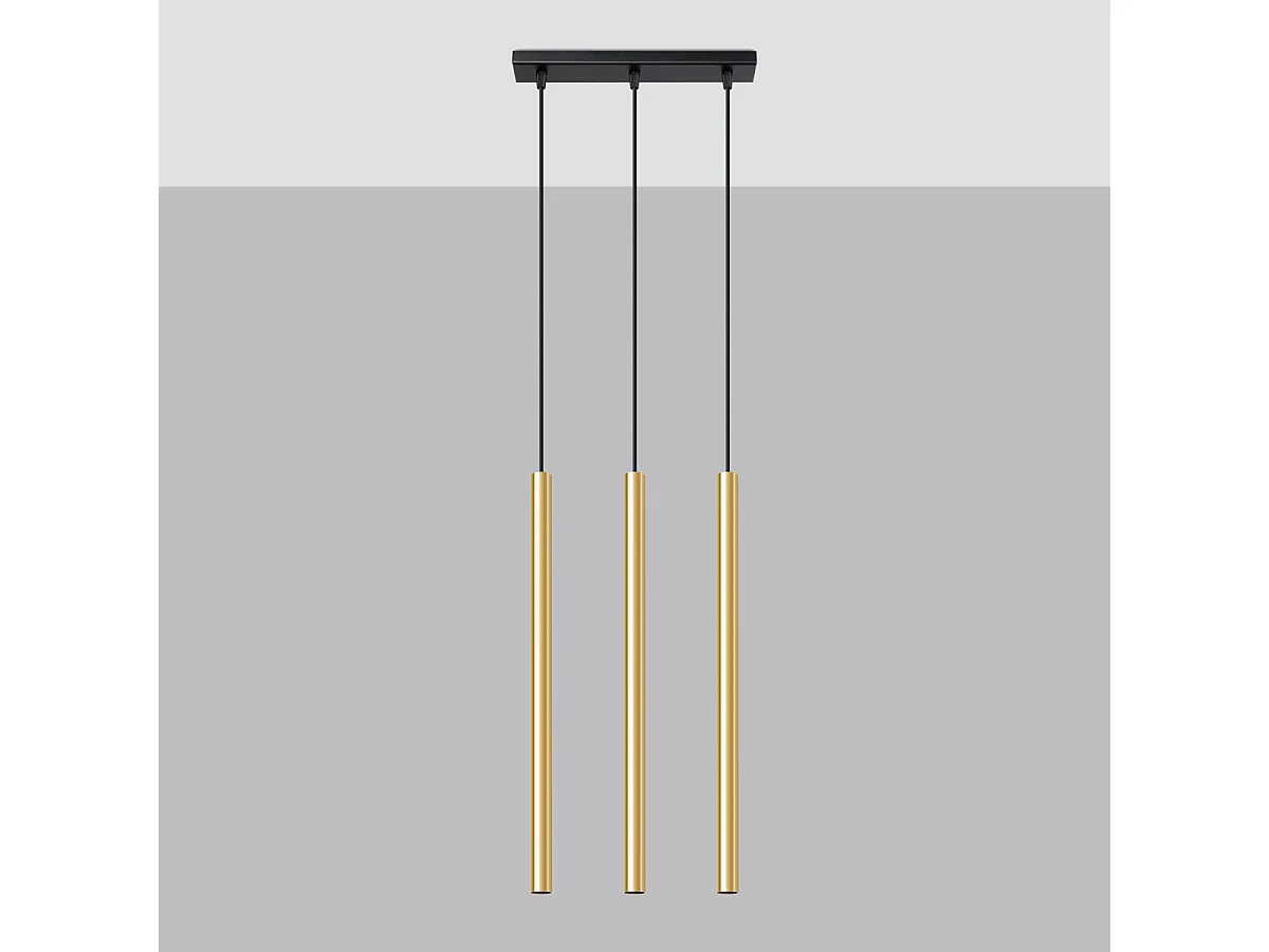 Lampy wiszące nowoczesny Brill, stal - 3 źródło światła 4000K - L.30 x H.90 cm - złoty połysk 4751475 - obrazek 1