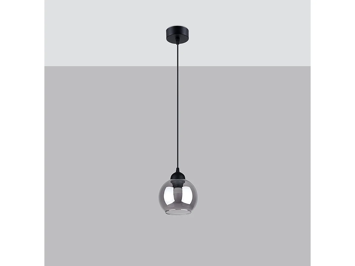 Lampy wiszące nowoczesny Zelaro, stal - 1 źródło światła 4000K - L.15 x H.130 cm - czarny 4751478 - obrazek 1