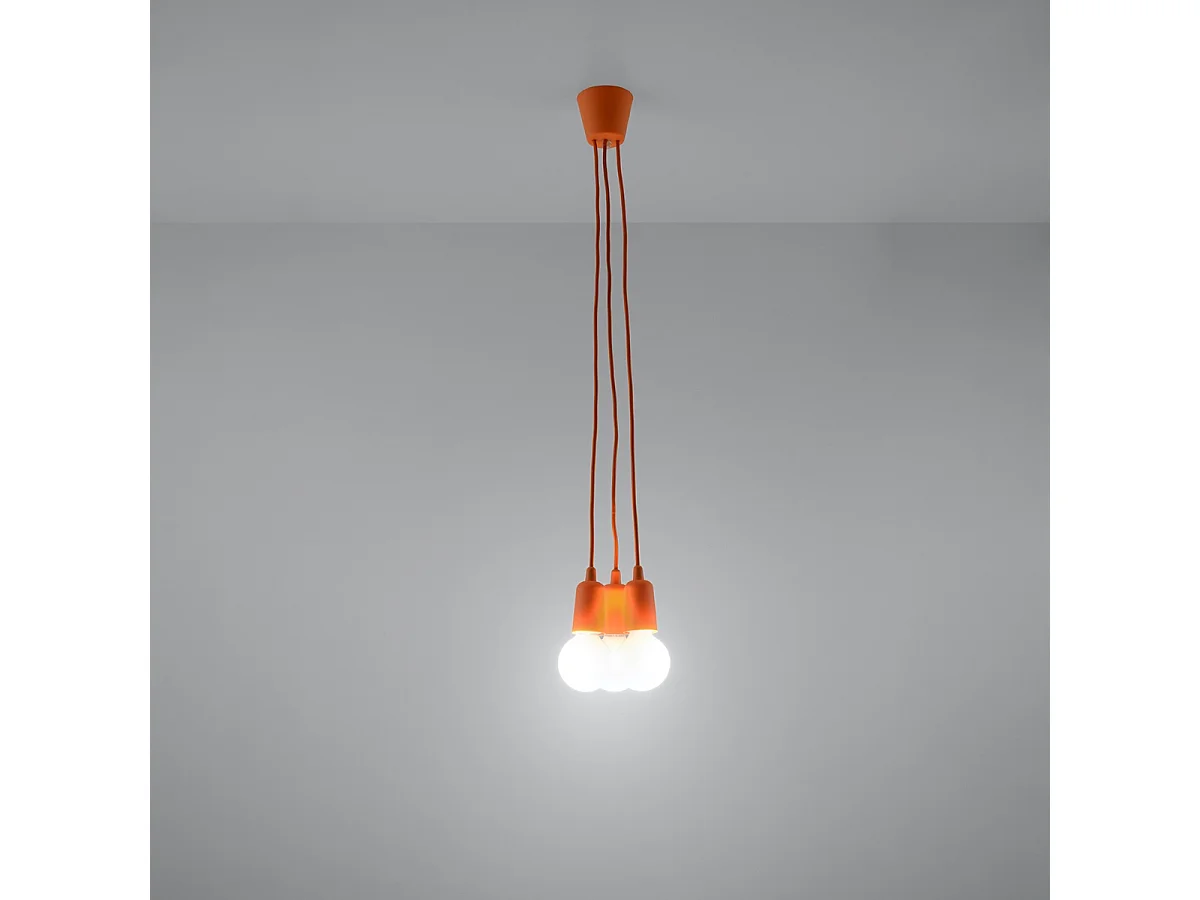 Lampy wiszące nowoczesny Astis, PVC - 3 źródło światła 3000K - L.15 x H.90 cm - pomarańczowy 4751481 - obrazek 1