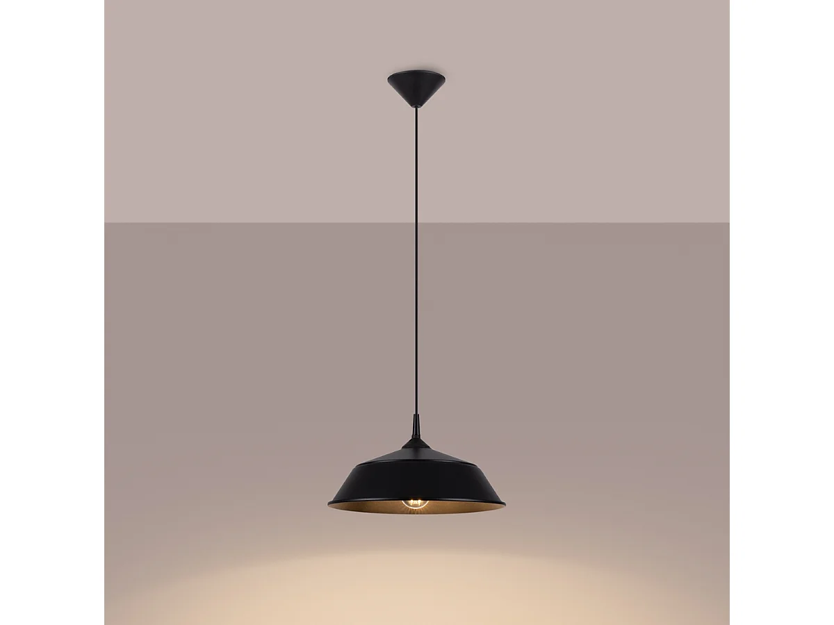 Lampy wiszące skandynawski Quarix, stal – 1 źródło światła 3000K – L.34 x H.74 cm – czarny 4751482