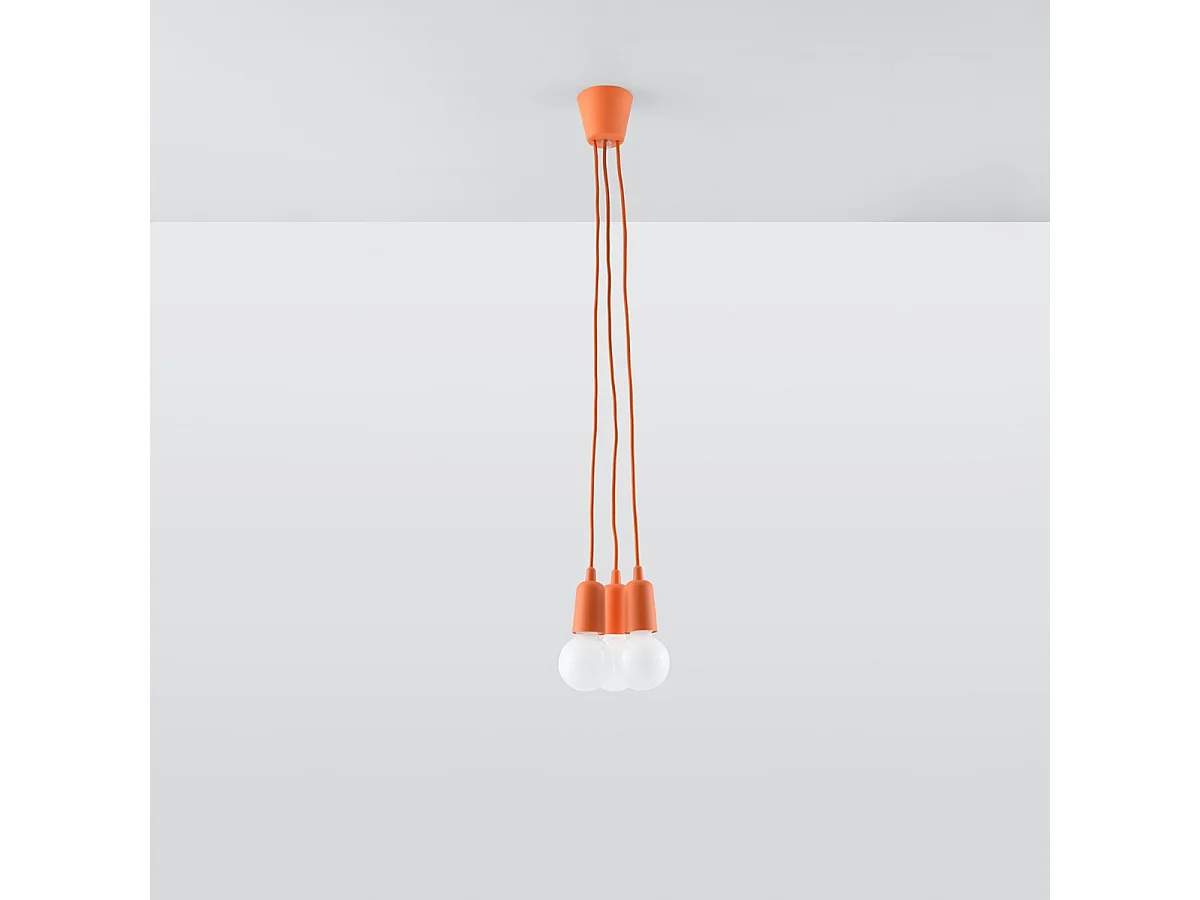 Lampy wiszące nowoczesny Astis, PVC - 3 źródło światła 4000K - L.15 x H.90 cm - pomarańczowy 4751479 - obrazek 1