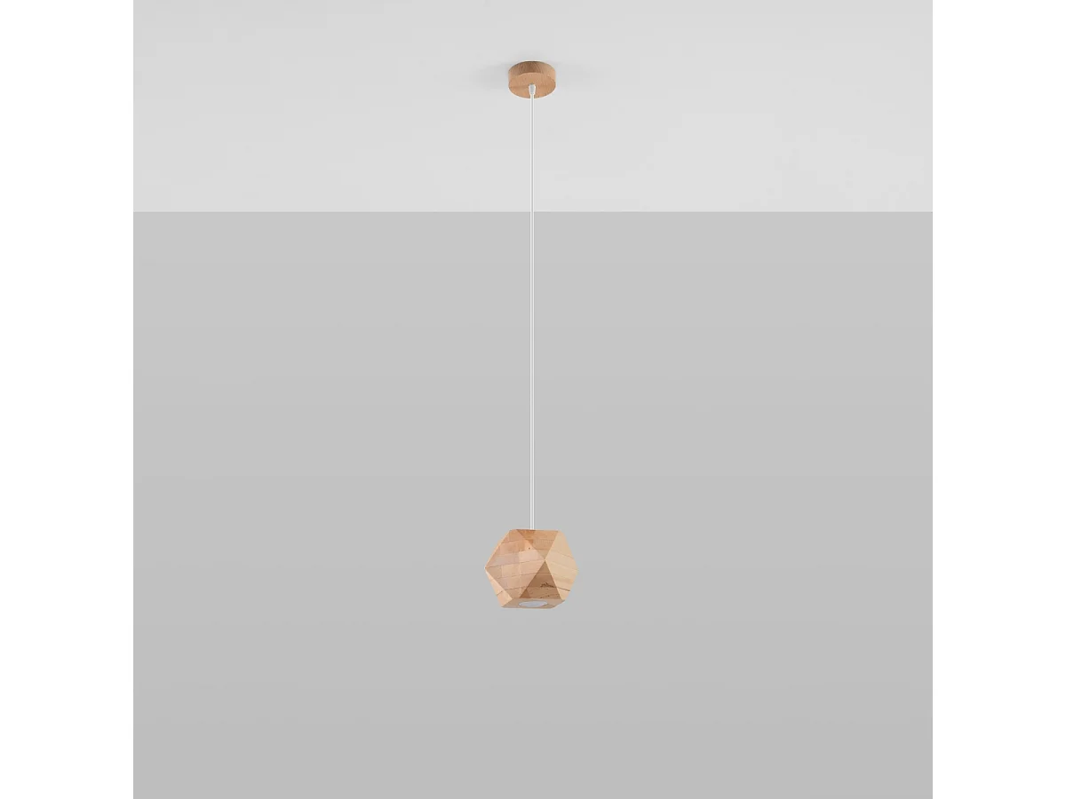 Lampy wiszące skandynawski Timberix, drewno - 1 źródło światła 4000K - L.12 x H.120 cm - naturalne drewno 4751493 - obrazek 1