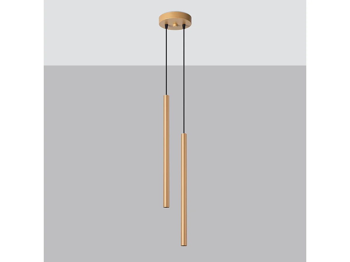 Lampy wiszące nowoczesny Brill, stal - 2 źródło światła 4000K - L.15 x H.118 cm - złoty 4751492 - obrazek 1