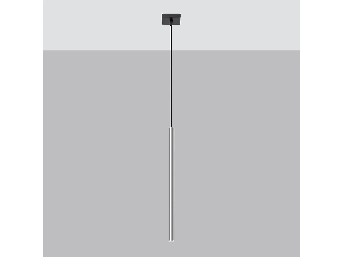 Lampy wiszące nowoczesny Brill, stal – 1 źródło światła 4000K – L.8 x H.100 cm – chrom 4751488