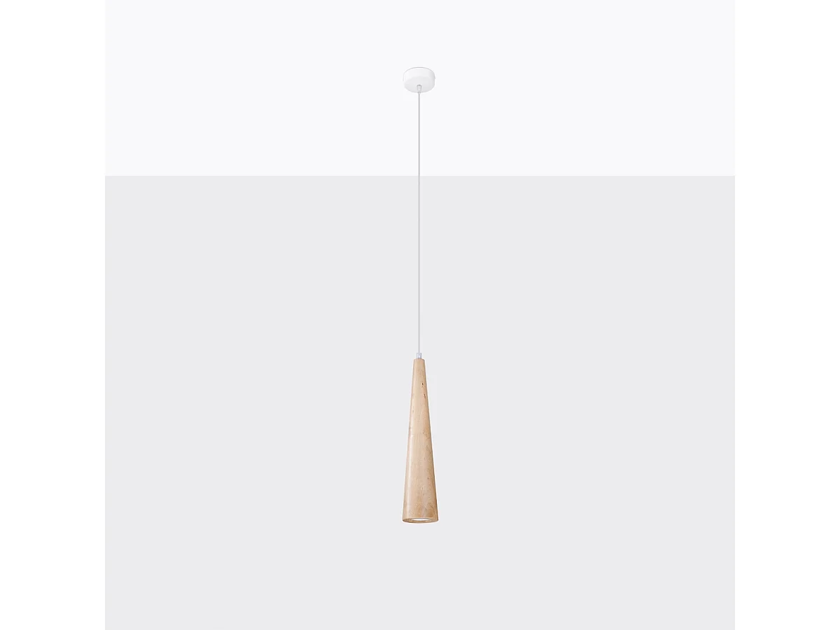 Lampy wiszące skandynawski Ravo, drewno - 1 źródło światła 4000K - L.8 x H.120 cm - naturalne drewno 4751491 - obrazek 1
