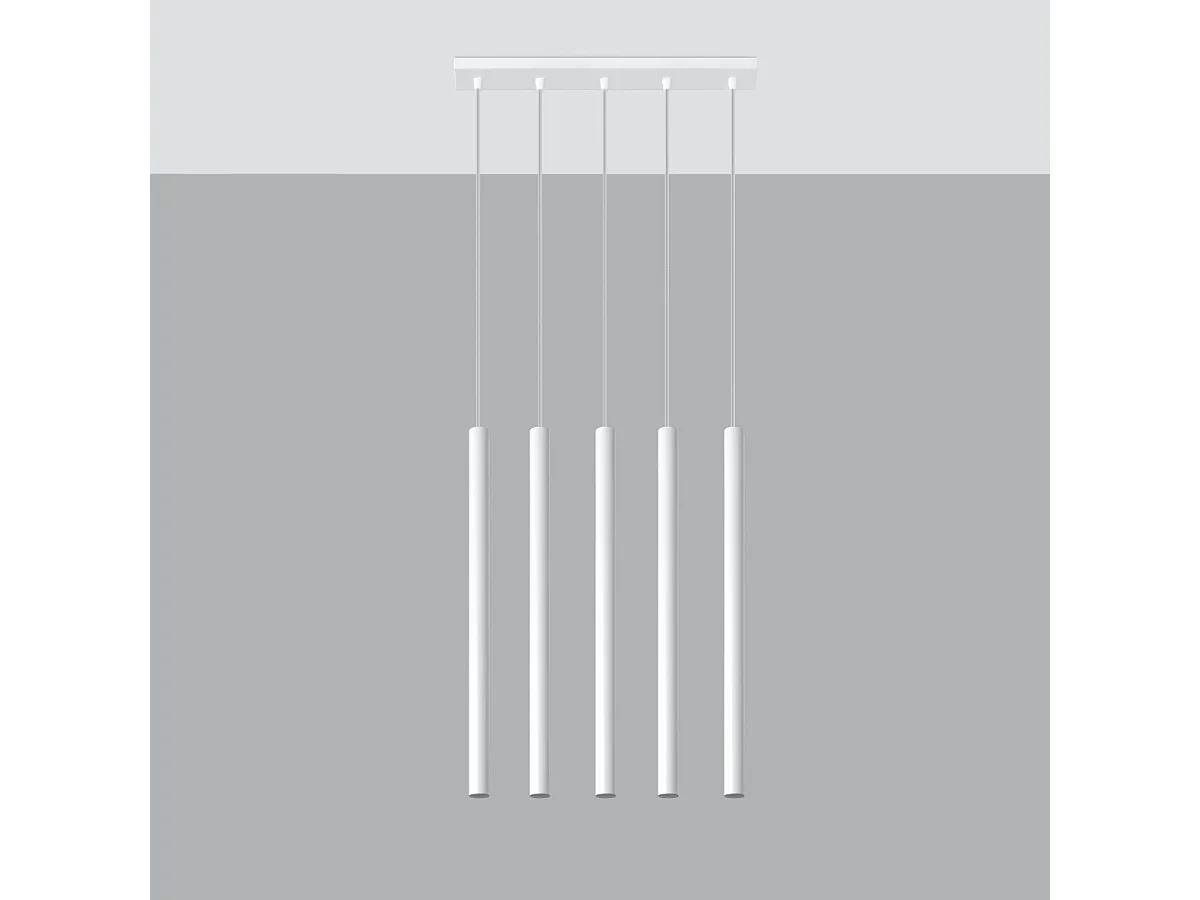 Lampy wiszące nowoczesny Brill, stal - 5 źródło światła 4000K - L.45 x H.90 cm - biały 4751495 - obrazek 1