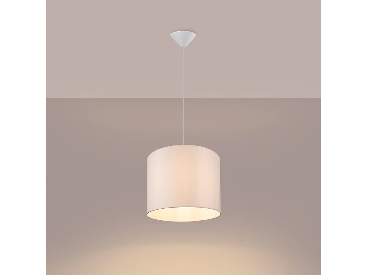Lampy wiszące minimalistyczny Gloxo, tkanina/PCV - 1 źródło światła 3000K - L.30 x H.88 cm - biały 4751494 - obrazek 1