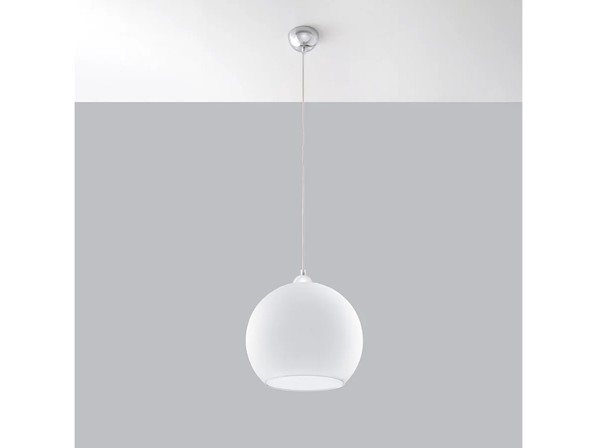 Lampy wiszące minimalistyczny Esfera, stal/szkło - 1 źródło światła 4000K - L.30 x H.120 cm - biały 4751496 - obrazek 1