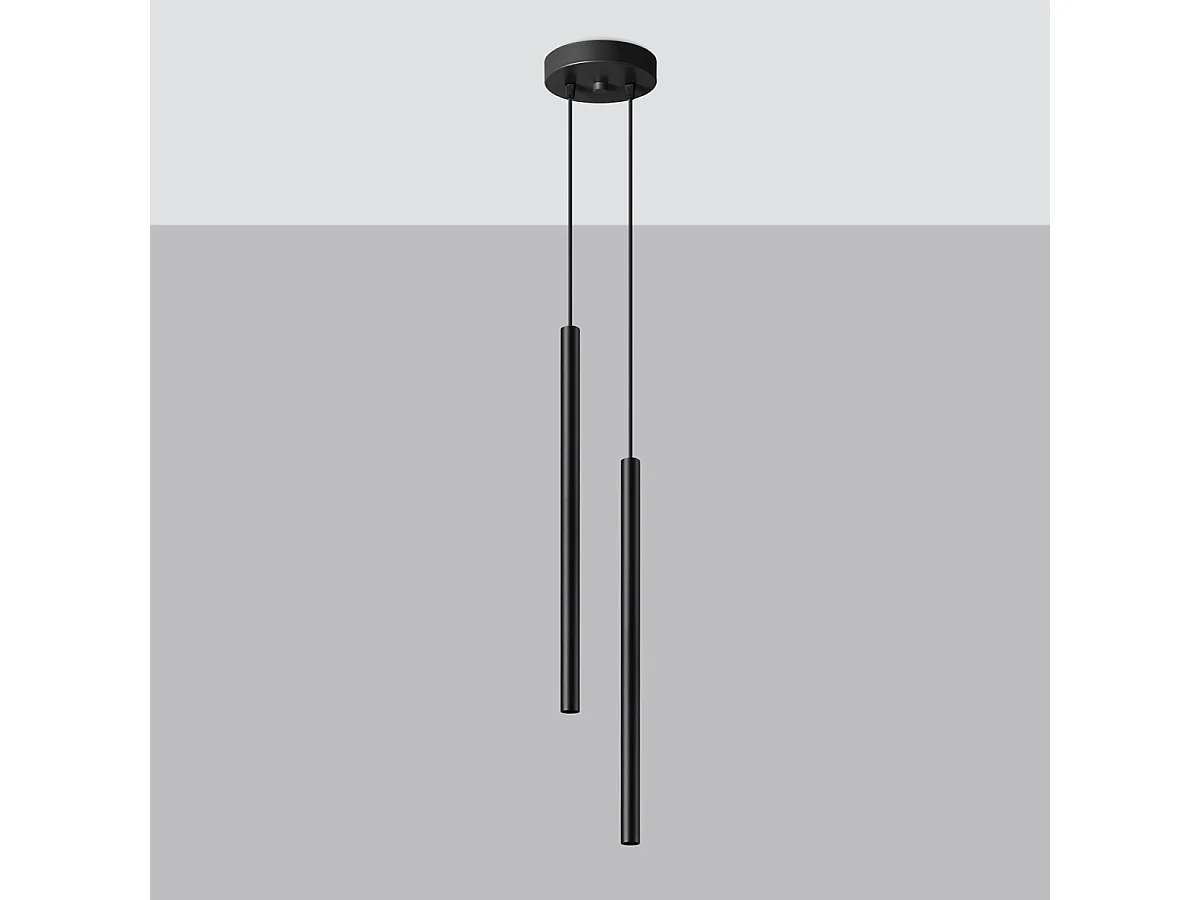 Lampy wiszące nowoczesny Brill, stal - 2 źródło światła 4000K - L.15 x H.118 cm - czarny 4751499 - obrazek 1