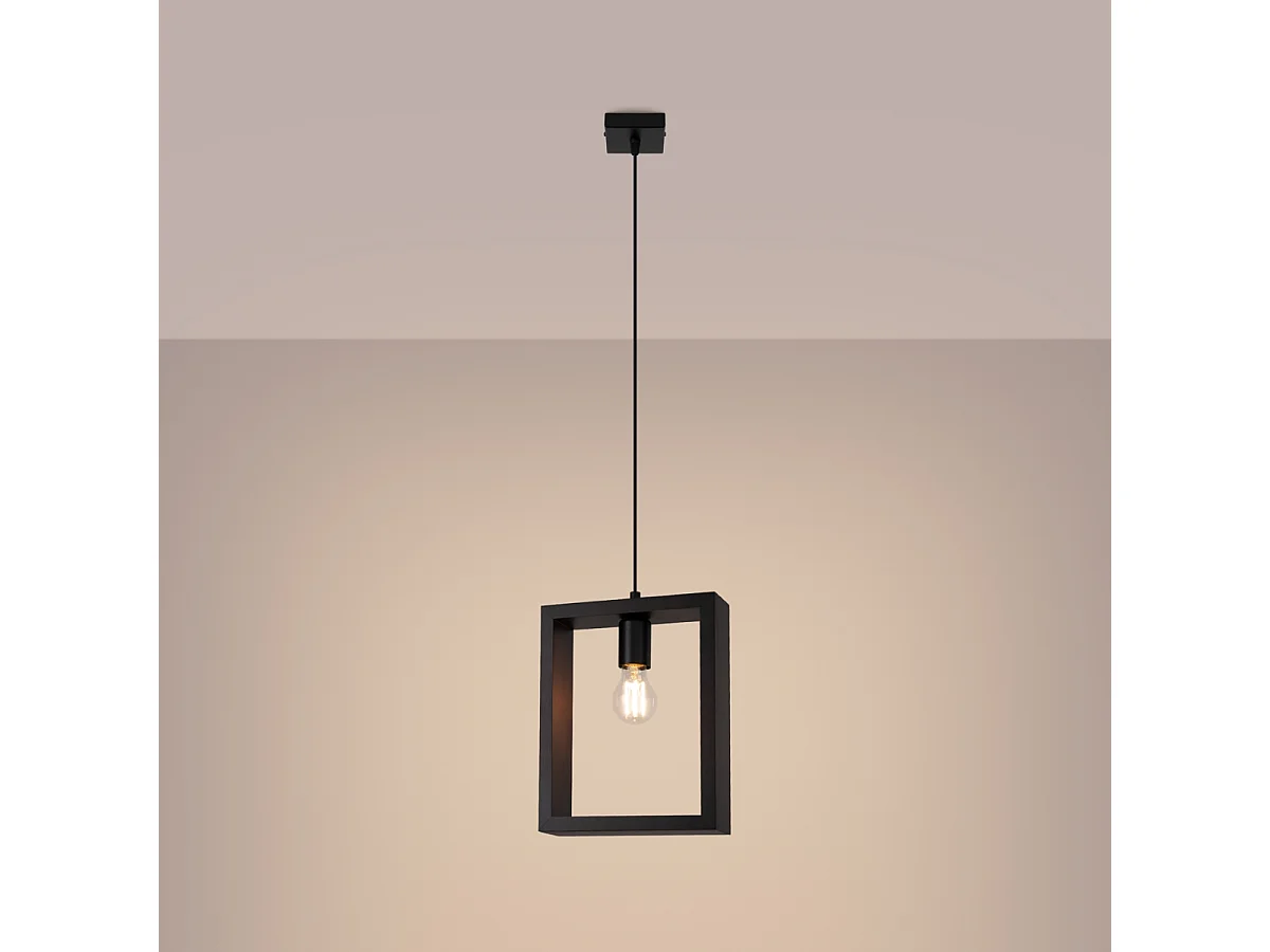 Lampy wiszące skandynawski Zodiara, stal/drewno - 1 źródło światła 3000K - L.24 x H.133 cm - wenge 4751512 - obrazek 1
