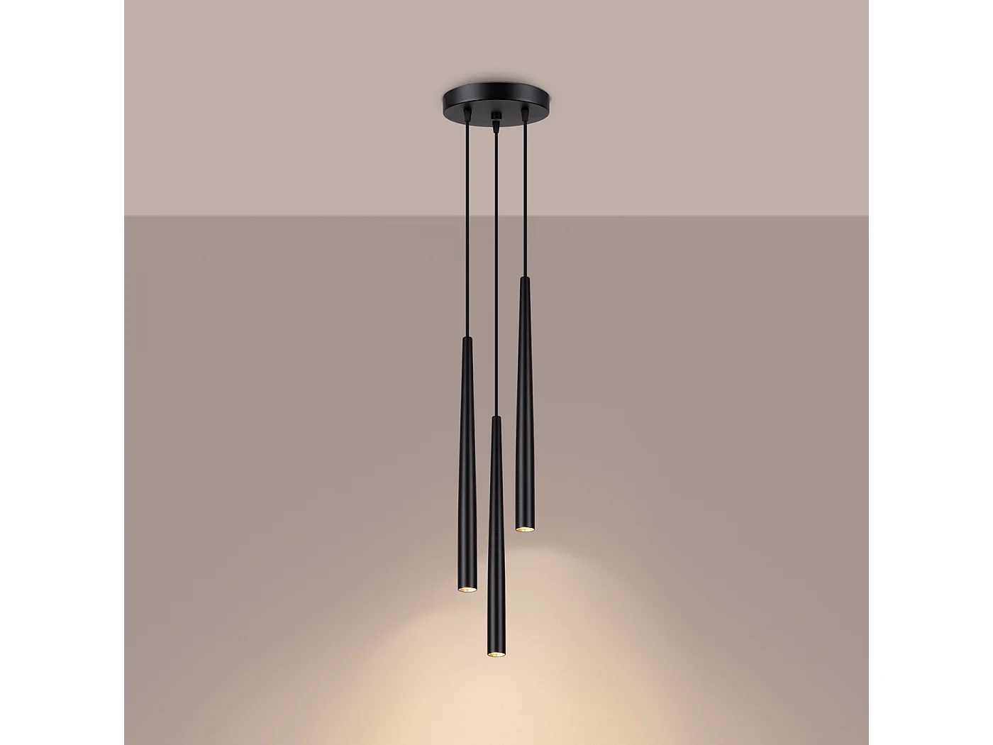 Lampa wisząca nowoczesny Euphora, stal - 3 źródło światła 3000K - L.19.5 x H.118 cm - czarny 4751516 - obrazek 1