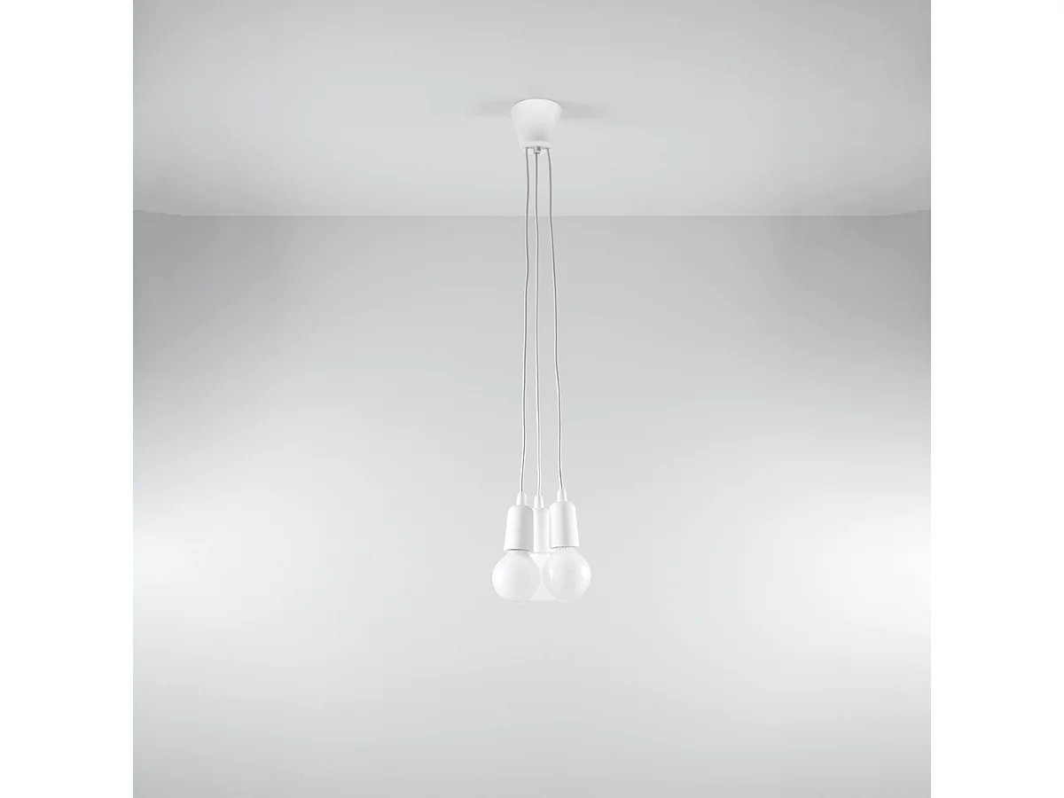 Lampy wiszące nowoczesny Astis, PVC - 3 źródło światła 4000K - L.15 x H.90 cm - biały 4751529 - obrazek 1