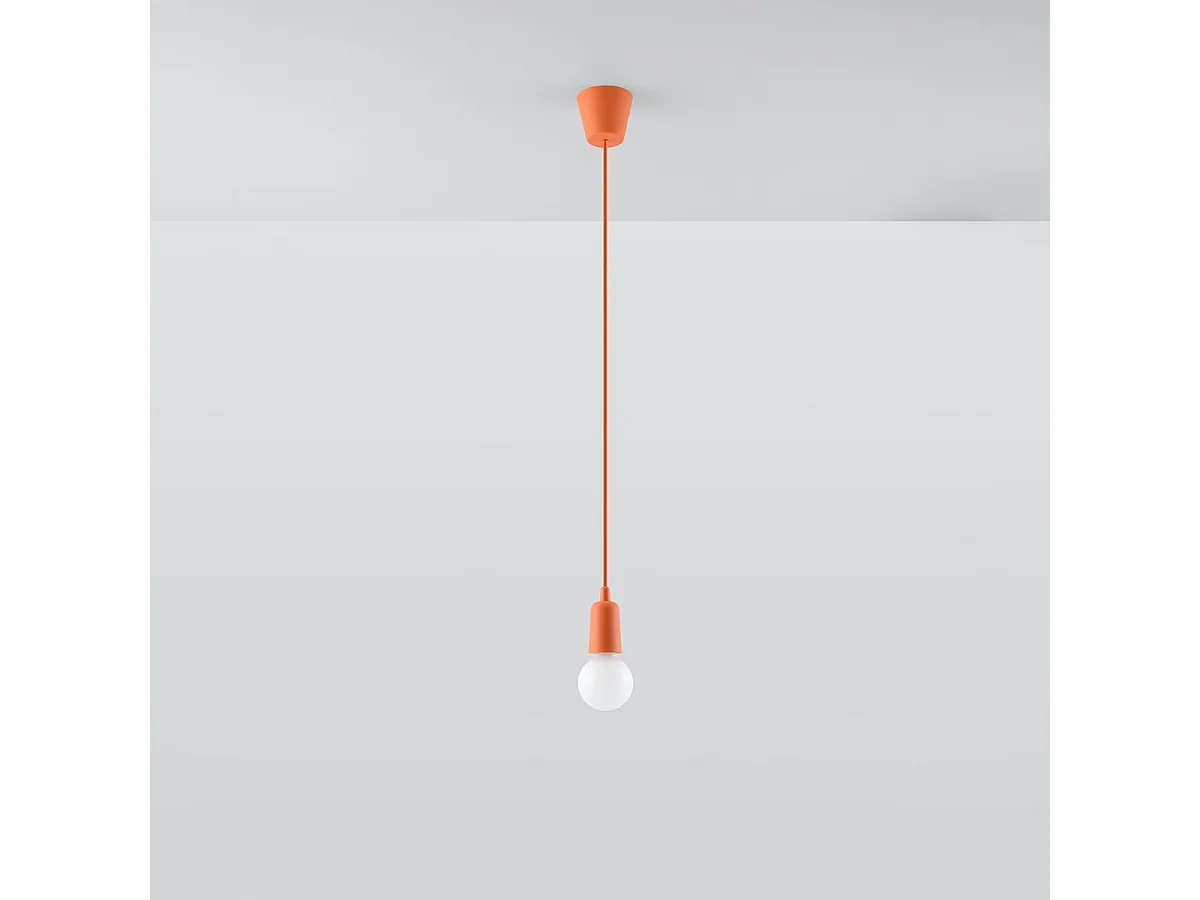 Lampy wiszące nowoczesny Astis, PVC - 1 źródło światła 4000K - L.9 x H.90 cm - pomarańczowy 4751550 - obrazek 1