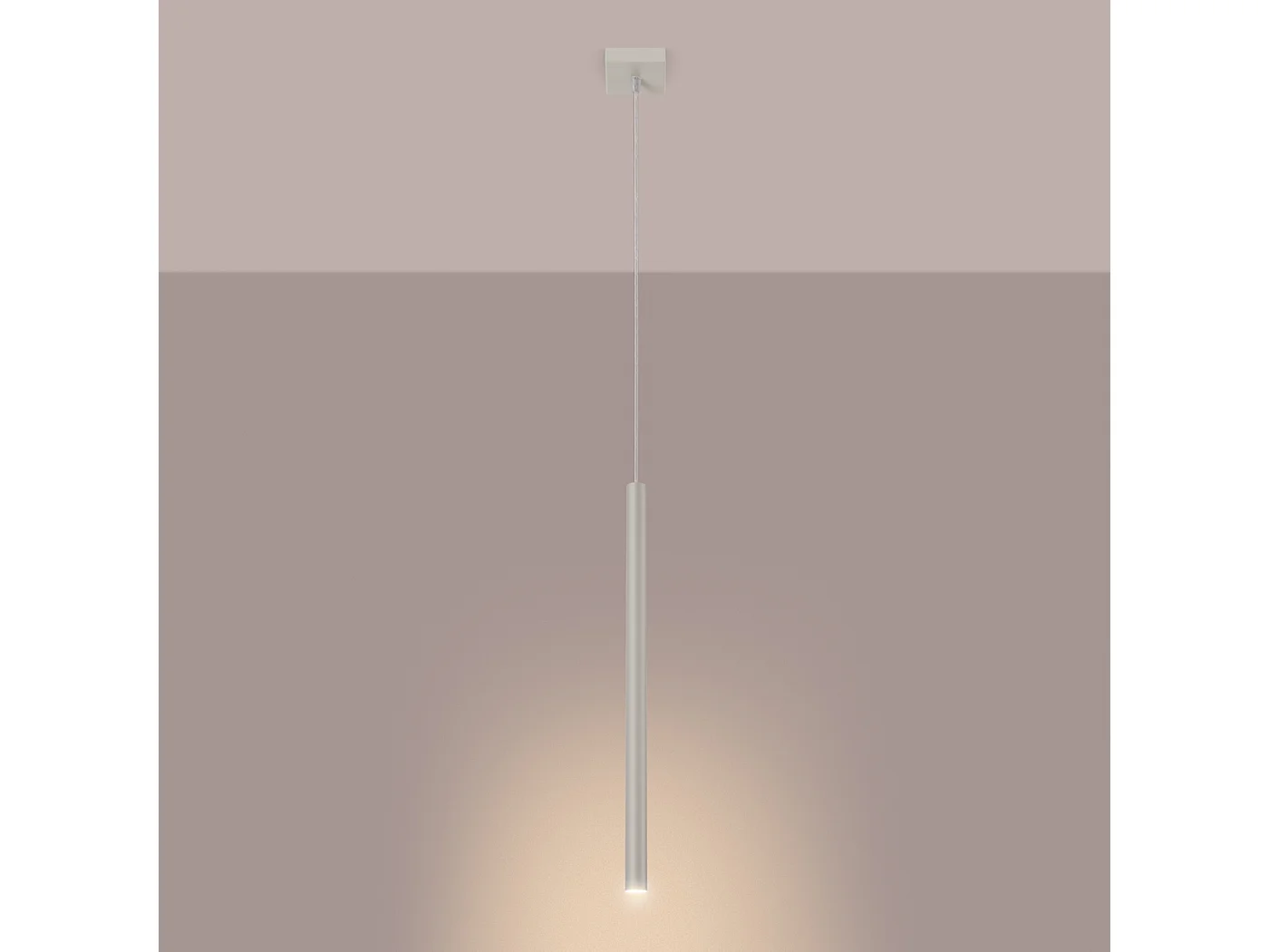 Lampa wisząca nowoczesny Brill, stal - 1 źródło światła 3000K - L.8 x H.114 cm - beżowy 4751541 - obrazek 1