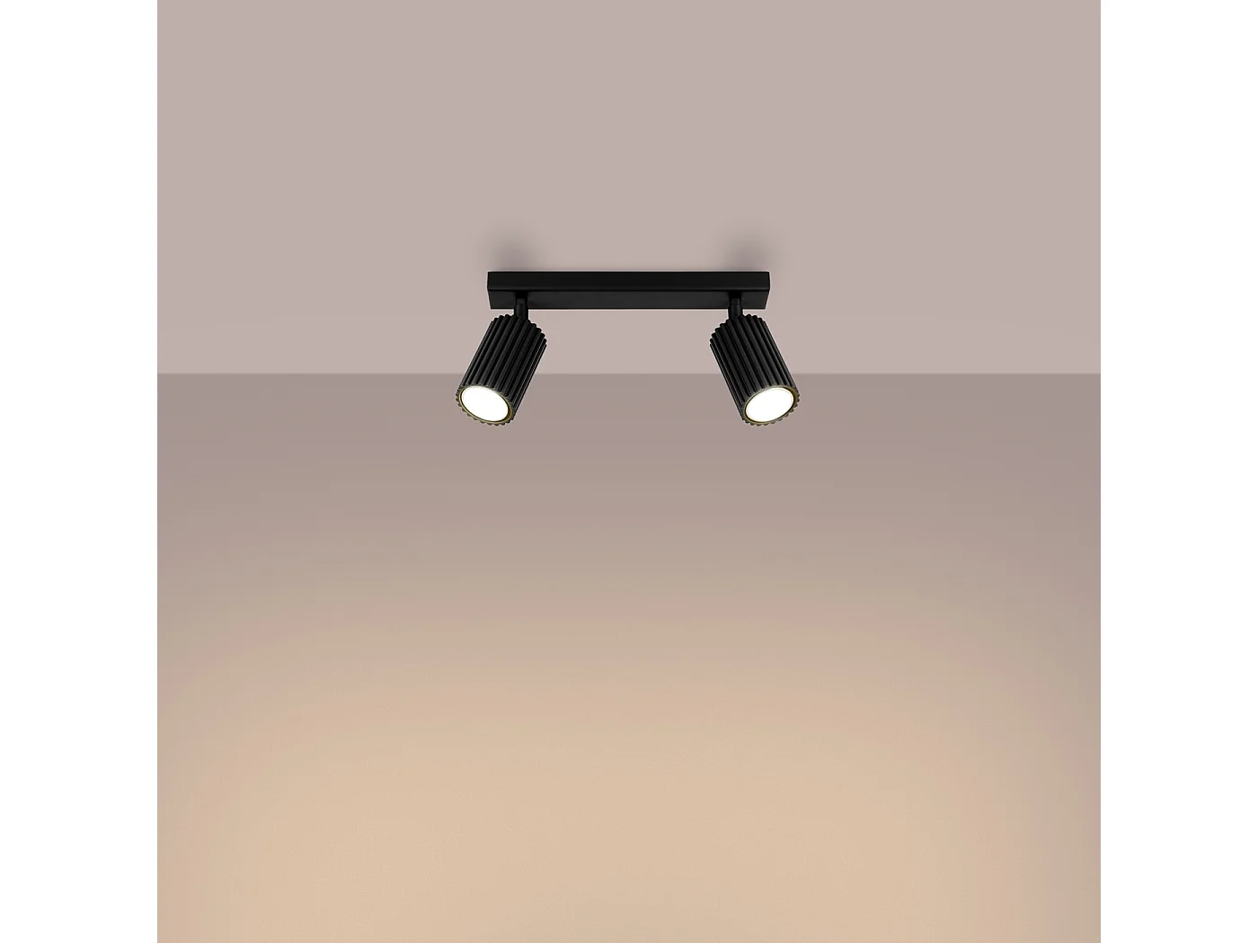 Lampa sufitowa minimalistyczny Gloow, aluminium - 2 źródło światła 3000K - L.30 x H.16.5 cm - czarny 4751590 - obrazek 1