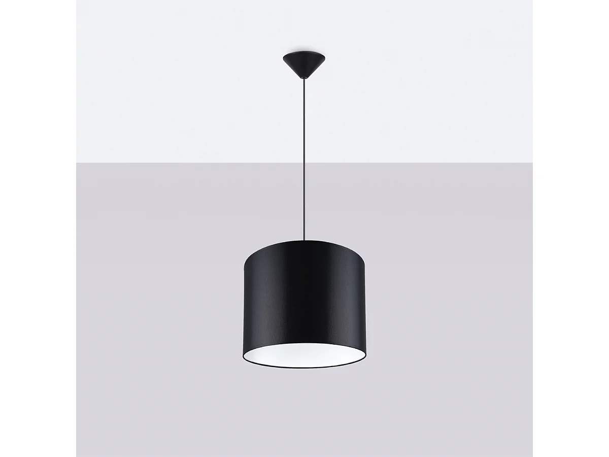 Lampy wiszące minimalistyczny Gloxo, tkanina/PCV - 1 źródło światła 4000K - L.30 x H.88 cm - czarny 4751598 - obrazek 1