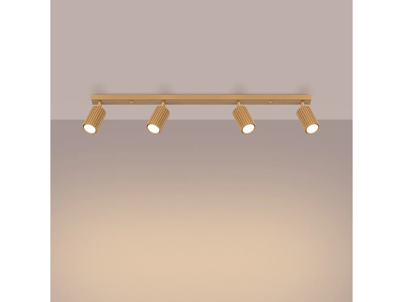 Lampa sufitowa minimalistyczny Gloow, aluminium - 4 źródło światła 3000K - L.81 x H.16.5 cm - złoty 4751603 - obrazek 1