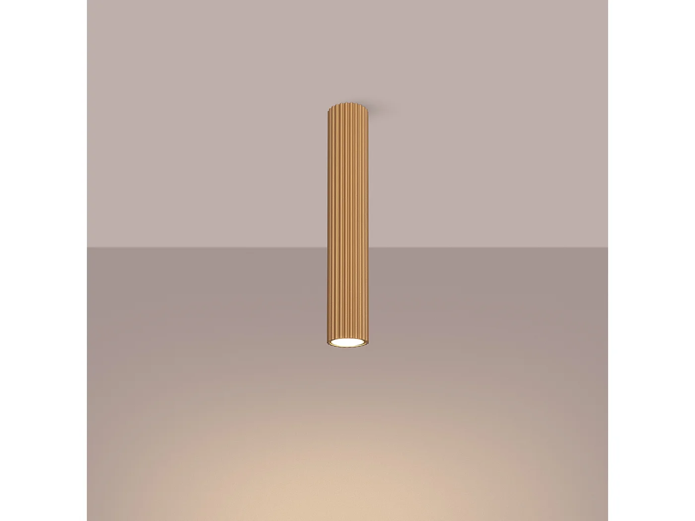 Lampa sufitowa minimalistyczny Gloow, aluminium - 1 źródło światła 3000K - L.6.5 x H.40 cm - złoty 4751614 - obrazek 1