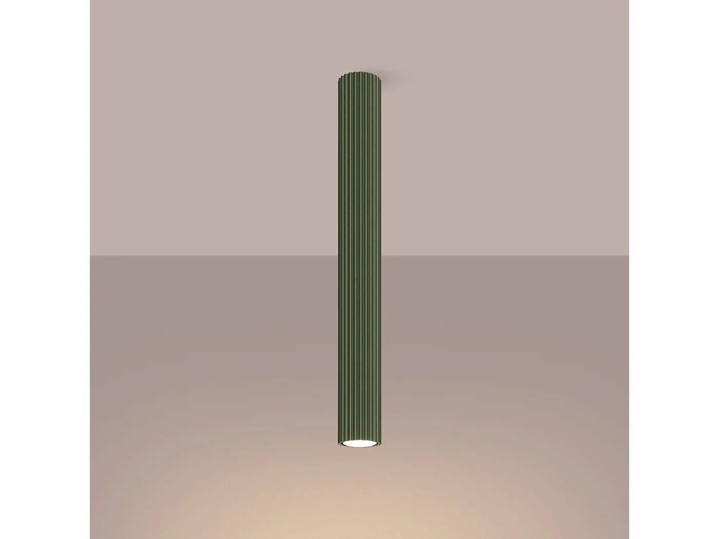 Lampa sufitowa minimalistyczny Gloow, aluminium - 1 źródło światła 3000K - L.6.5 x H.60 cm - zielony oliwkowy 4751619 - obrazek 1