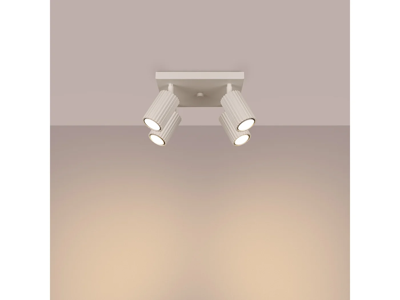 Lampa sufitowa minimalistyczny Gloow, aluminium - 4 źródło światła 3000K - L.25 x H.16.5 cm - beżowy 4751623 - obrazek 1