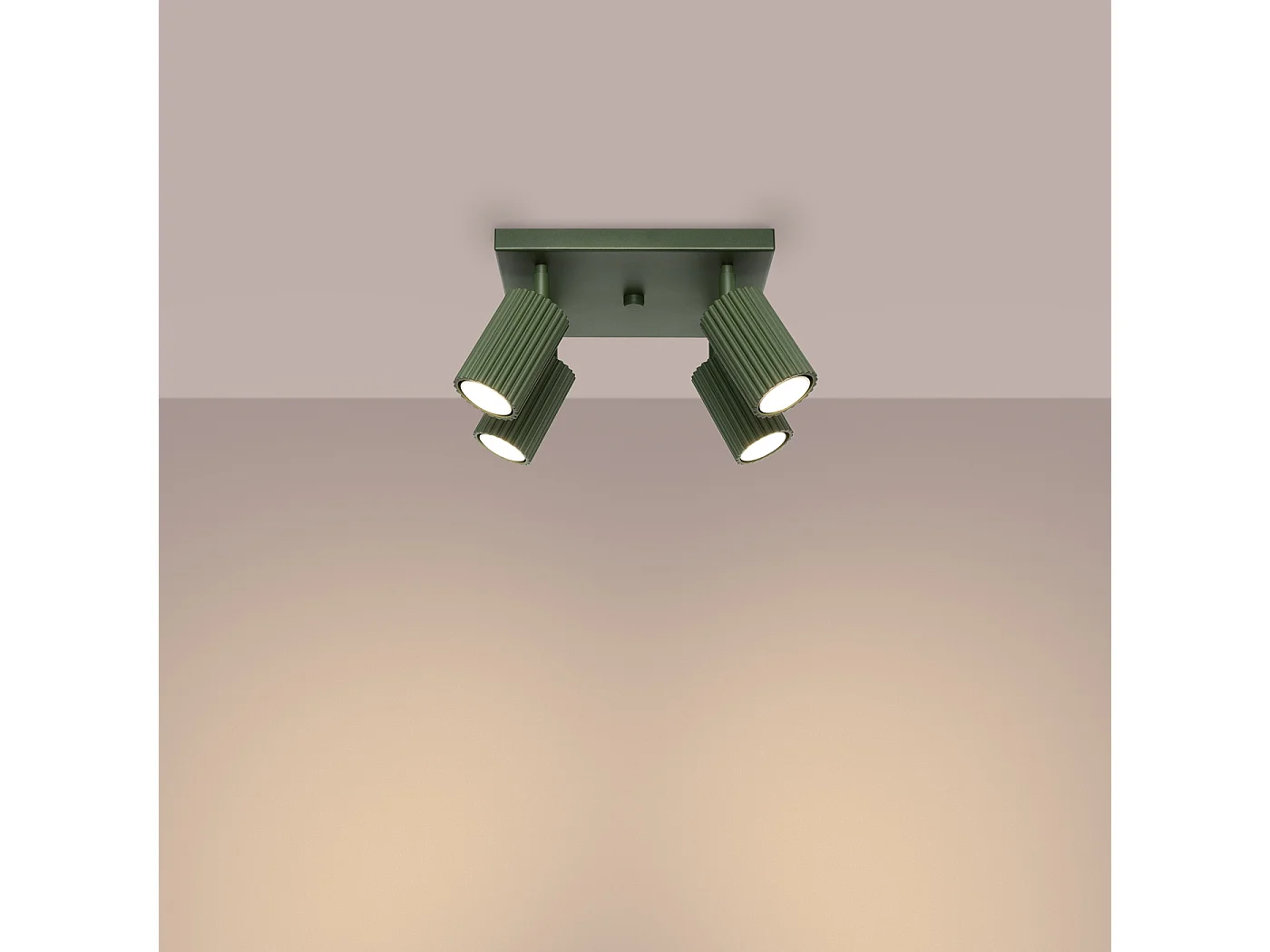Lampa sufitowa minimalistyczny Gloow, aluminium - 4 źródło światła 3000K - L.25 x H.16.5 cm - zielony oliwkowy 4751626 - obrazek 1
