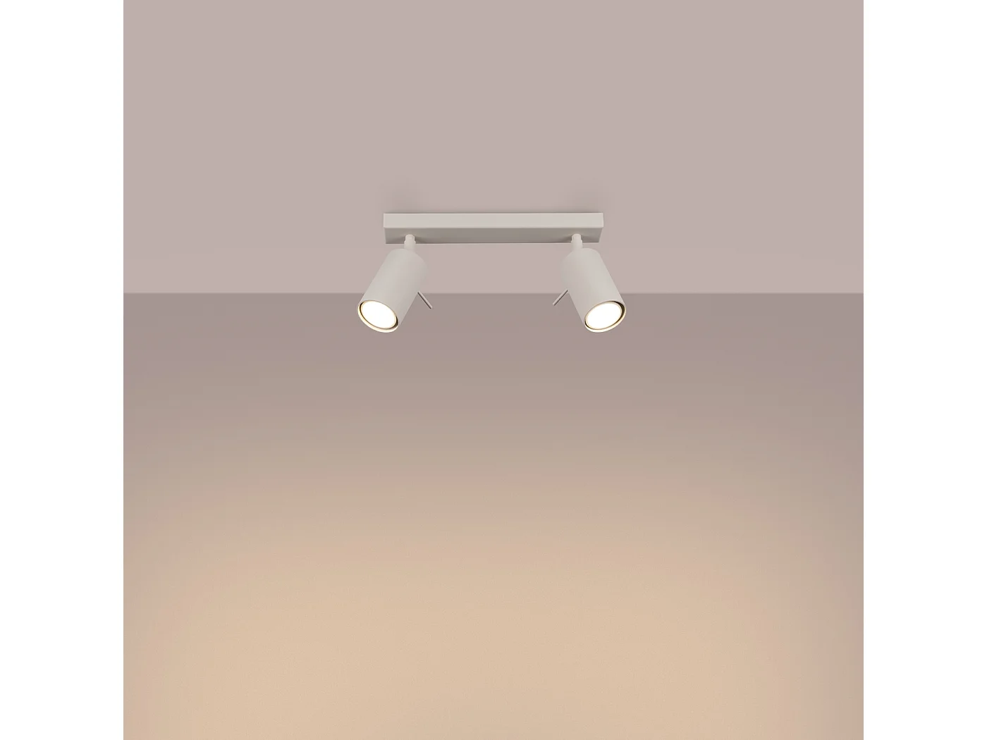 Lampa sufitowa nowoczesny Briix, stal - 2 źródło światła 3000K - L.30 x H.17 cm - beżowy 4751628 - obrazek 1