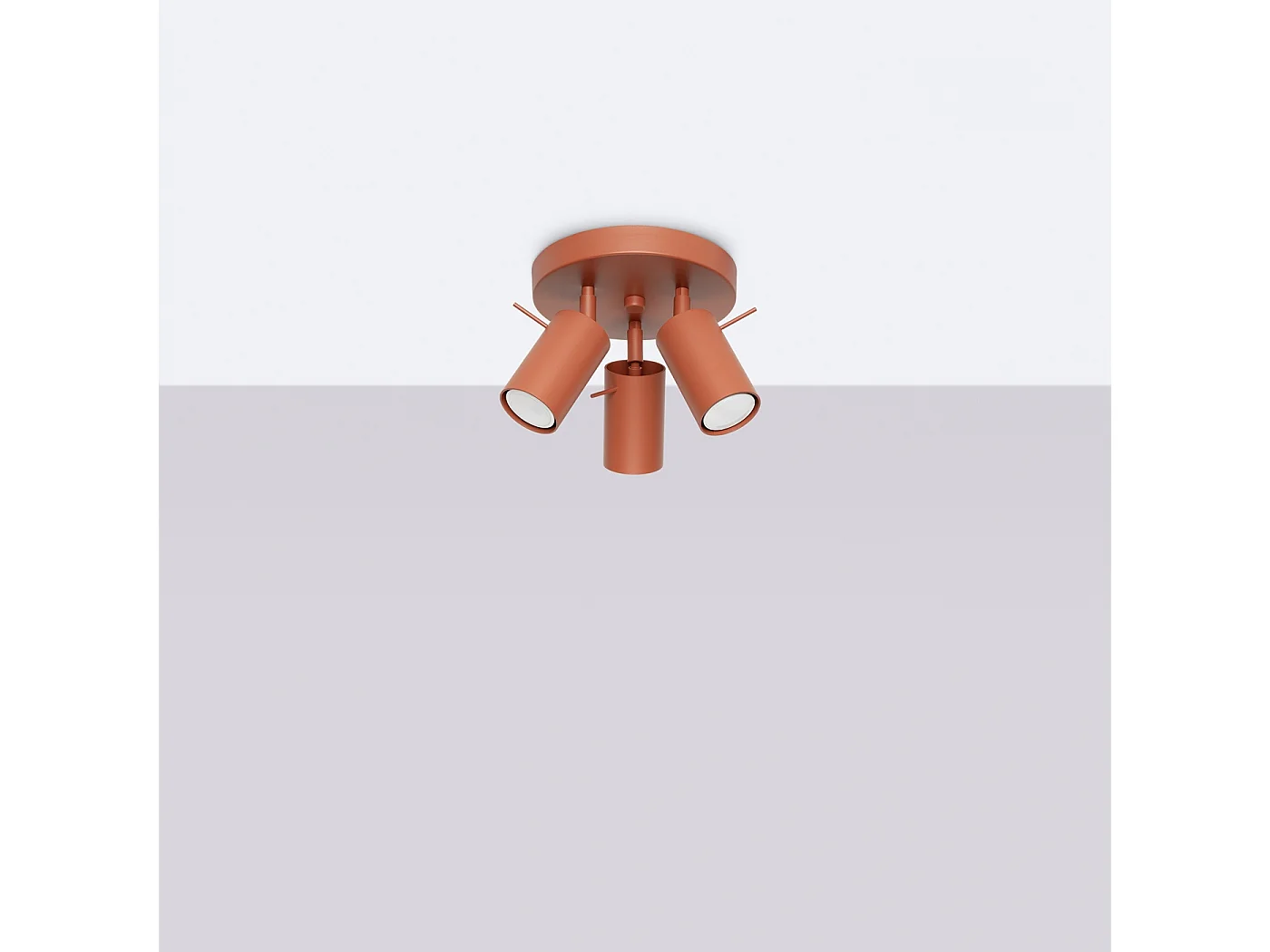 Lampa sufitowa nowoczesny Briix, stal - 3 źródło światła 4000K - L.19.5 x H.18.5 cm - ochra czerwona 4751631 - obrazek 1