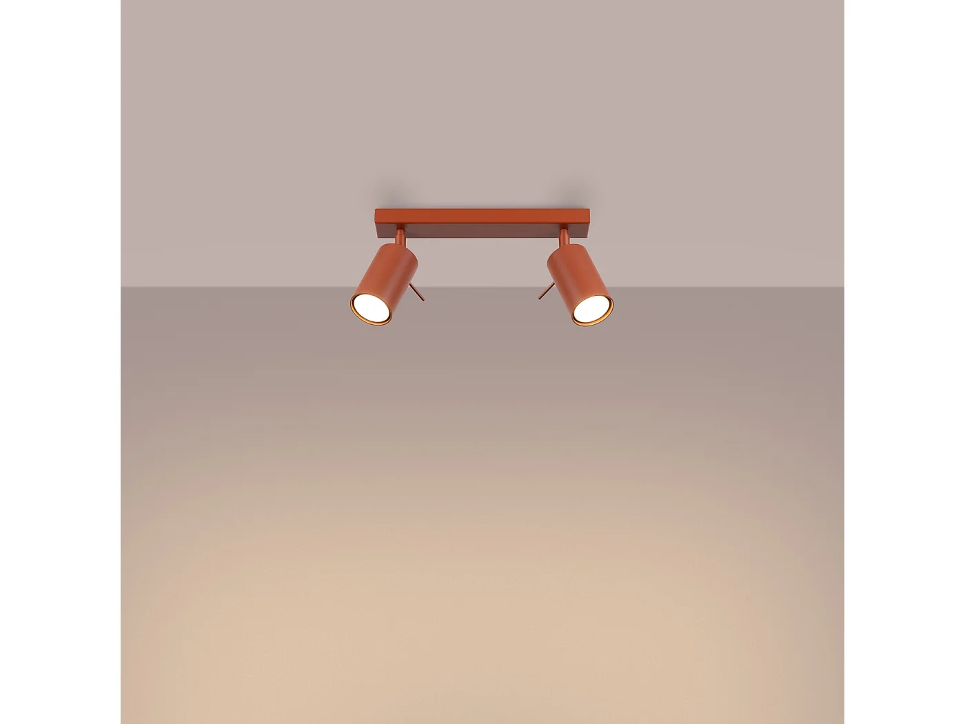Lampa sufitowa nowoczesny Briix, stal - 2 źródło światła 3000K - L.30 x H.17 cm - ochra czerwona 4751636 - obrazek 1