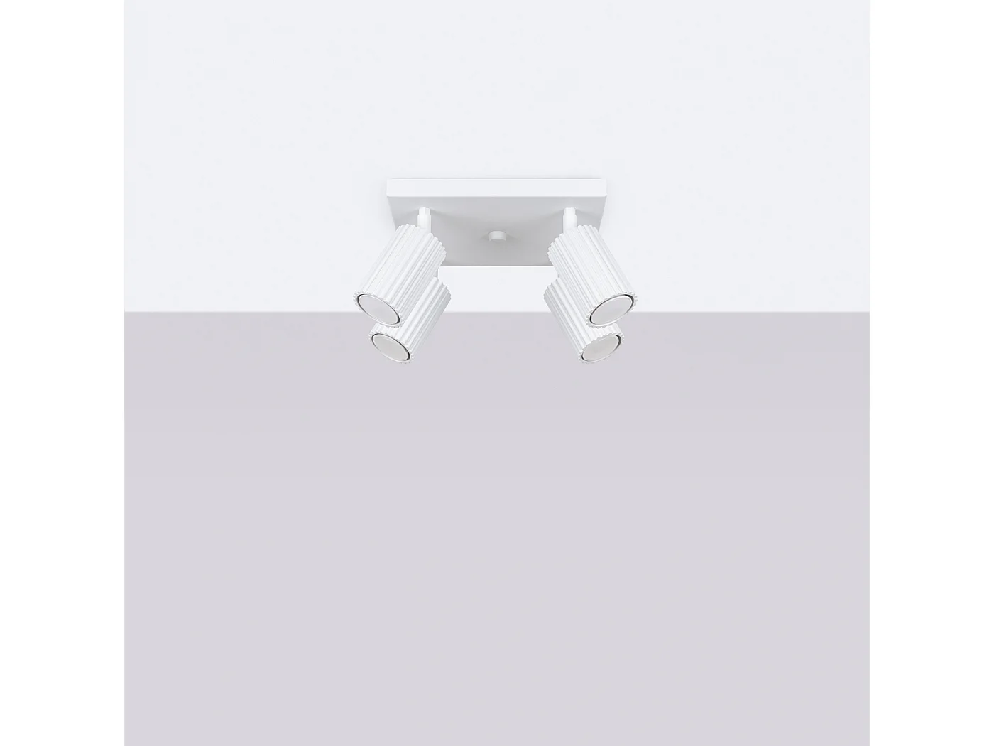 Lampa sufitowa minimalistyczny Gloow, aluminium - 4 źródło światła 4000K - L.25 x H.16.5 cm - biały 4751645 - obrazek 1