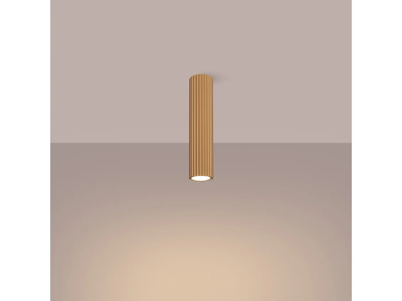 Lampa sufitowa minimalistyczny Gloow, aluminium - 1 źródło światła 3000K - L.6.5 x H.30 cm - złoty 4751672 - obrazek 1
