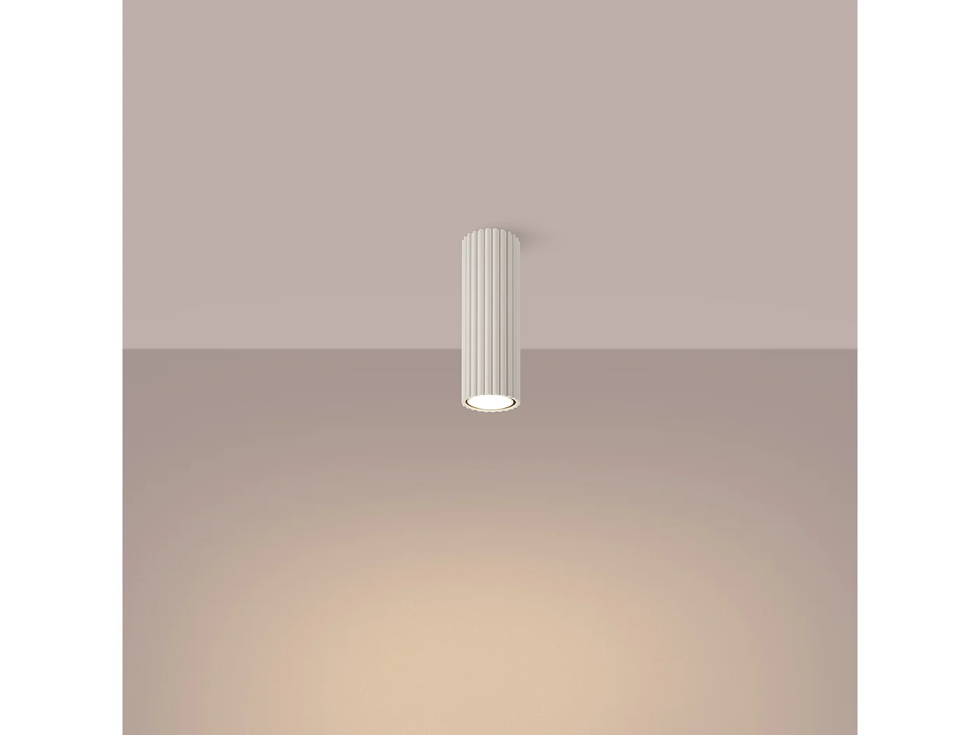 Lampa sufitowa minimalistyczny Gloow, aluminium - 1 źródło światła 3000K - L.6.5 x H.20 cm - beżowy 4751684 - obrazek 1