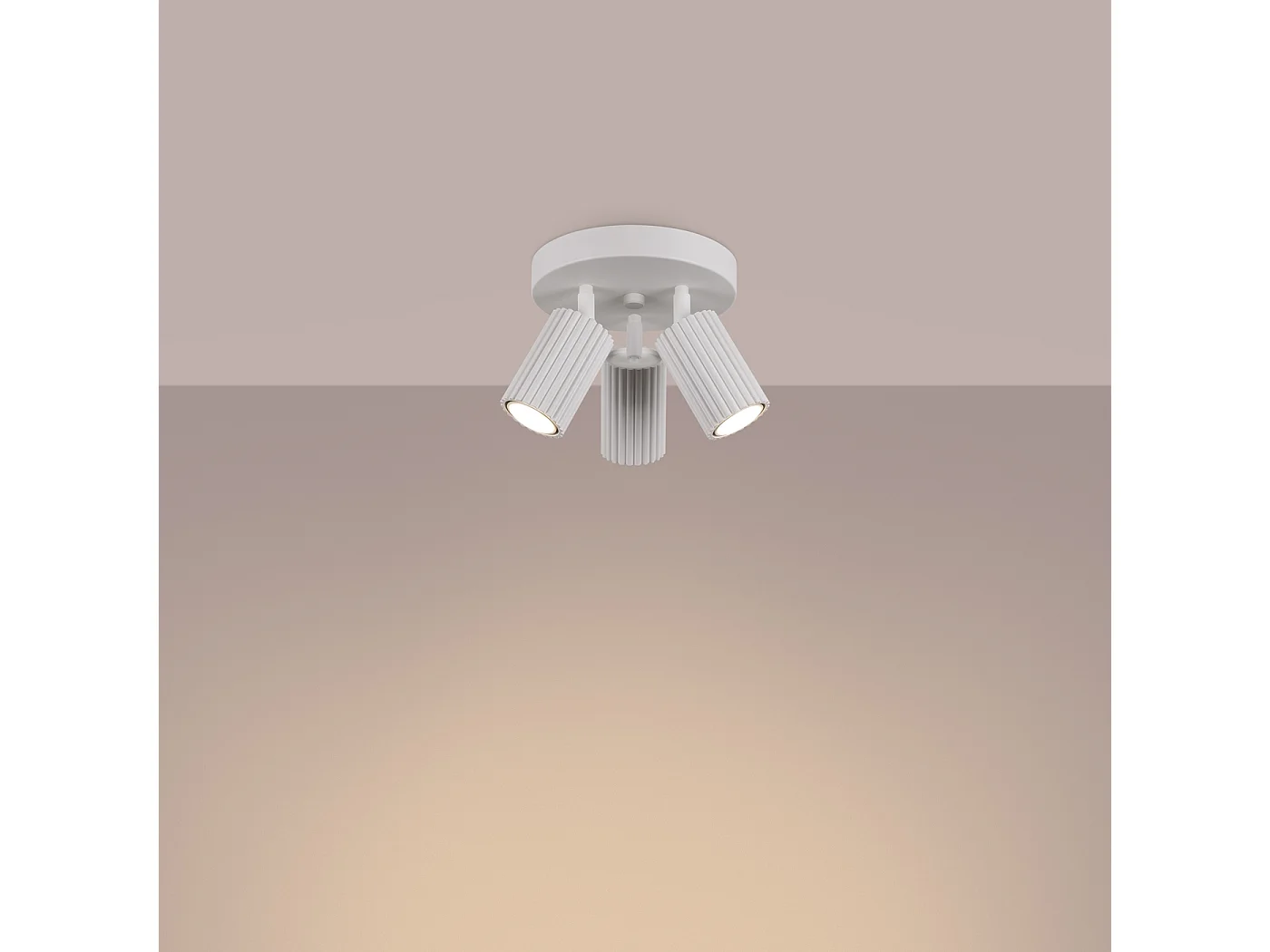 Lampa sufitowa minimalistyczny Gloow, aluminium - 3 źródło światła 3000K - L.19.5 x H.18 cm - biały 4751696 - obrazek 1