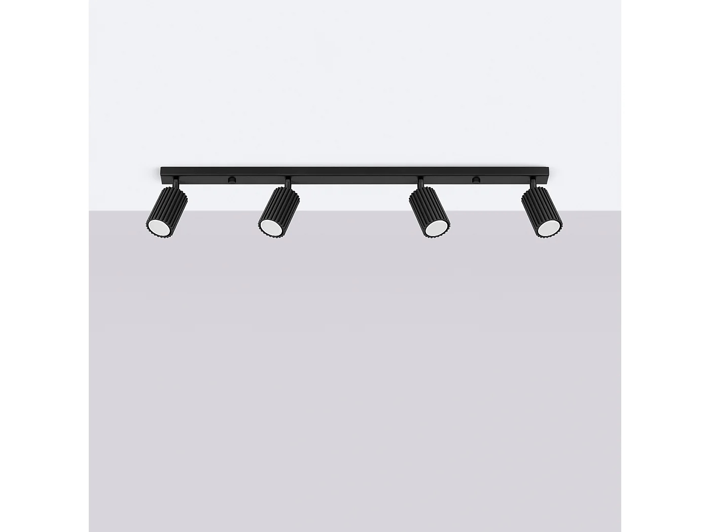 Lampa sufitowa minimalistyczny Gloow, aluminium - 4 źródło światła 4000K - L.81 x H.16.5 cm - czarny 4751715 - obrazek 1