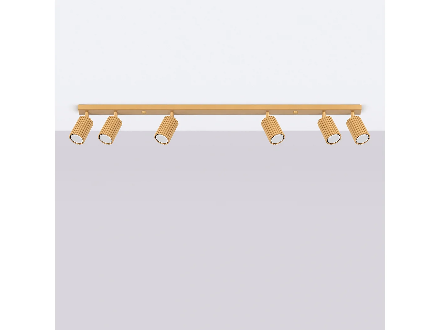 Lampa sufitowa minimalistyczny Gloow, aluminium - 6 źródło światła 4000K - L.117 x H.16.5 cm - złoty 4751713 - obrazek 1