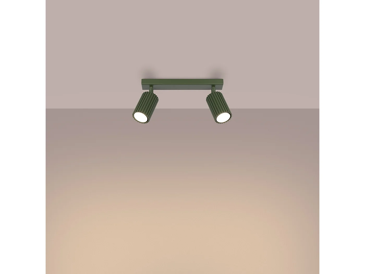 Lampa sufitowa minimalistyczny Gloow, aluminium - 2 źródło światła 3000K - L.30 x H.16.5 cm - zielony oliwkowy 4751719 - obrazek 1