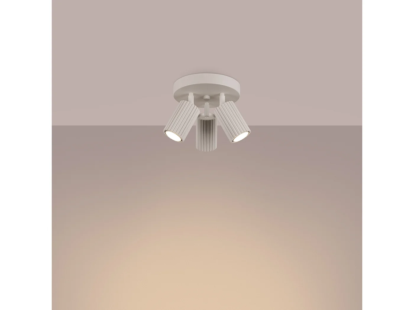 Lampa sufitowa minimalistyczny Gloow, aluminium - 3 źródło światła 3000K - L.19.5 x H.18 cm - beżowy 4751721 - obrazek 1