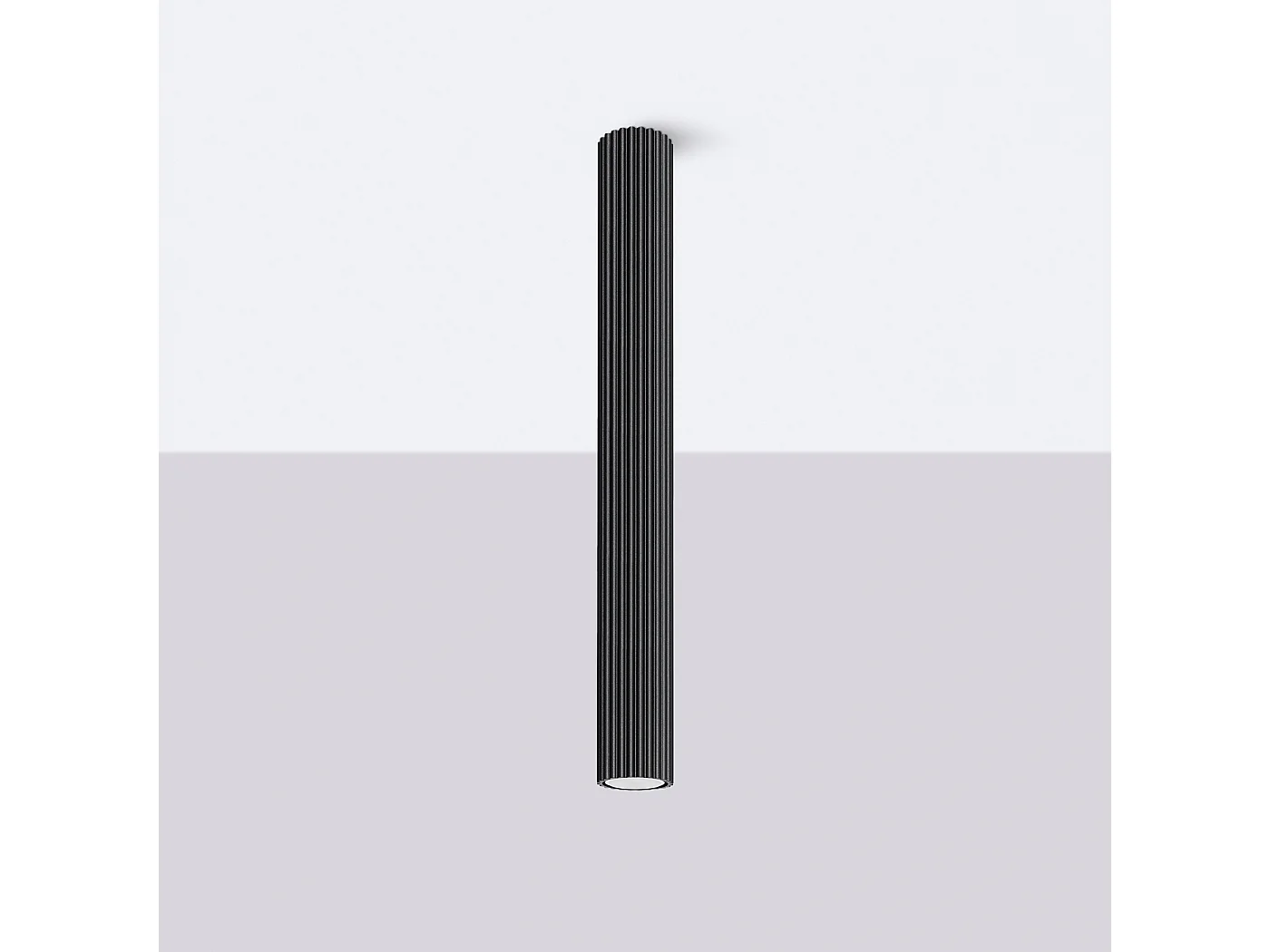 Lampa sufitowa minimalistyczny Gloow, aluminium - 1 źródło światła 4000K - L.6.5 x H.60 cm - czarny 4751727 - obrazek 1