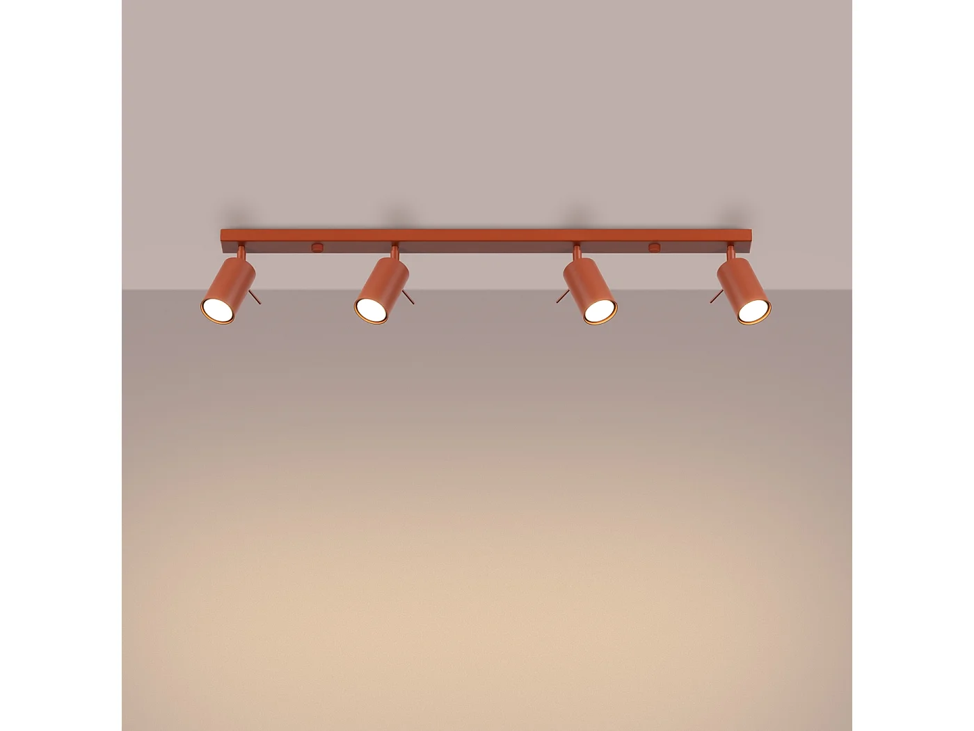 Lampa sufitowa nowoczesny Briix, stal - 4 źródło światła 3000K - L.81 x H.17 cm - ochra czerwona 4751733 - obrazek 1